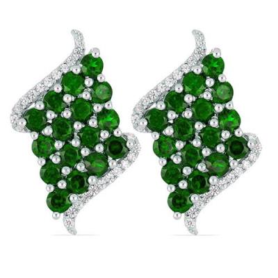 BUY REAL GARNET GEMSTONE CLUSTER STYLISH EARRINGS IN 925 SILVER – JEWELPIN